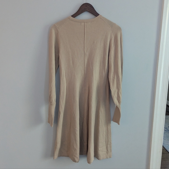 NEW Women's Boden 2 Regular Tan Sweater Dress Long Sleeve Beige Mini Cuff Knit - Picture 3 of 7